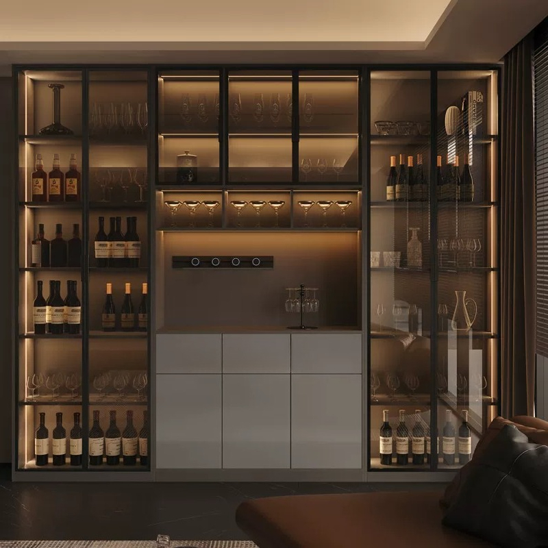 Glass Cabinet Display - Armário de vinho italiano de luxo