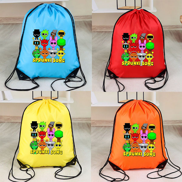 Basketball Arcade Game - Mochila Esportiva Impermeável Sprunki com Cordão,