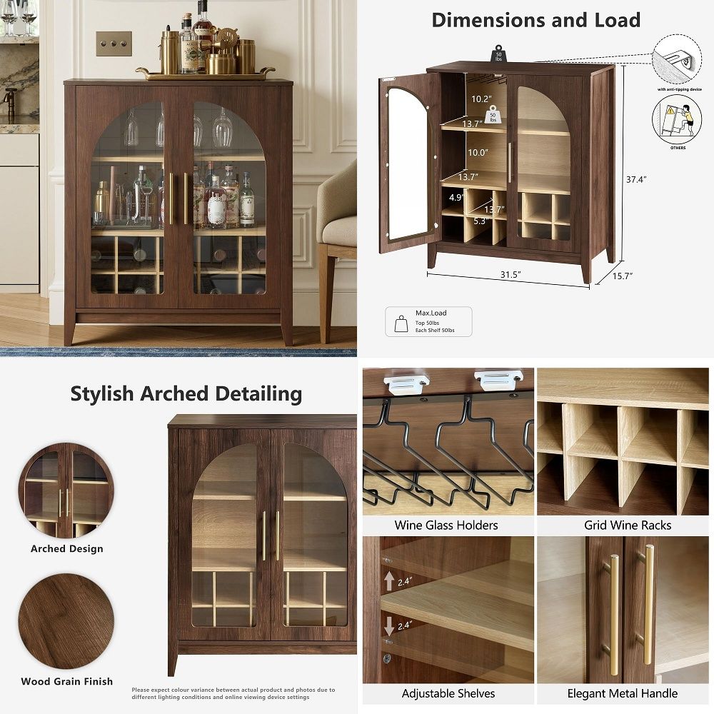 Glass Cabinet Display - Armário de Armazenamento Alto com Portas