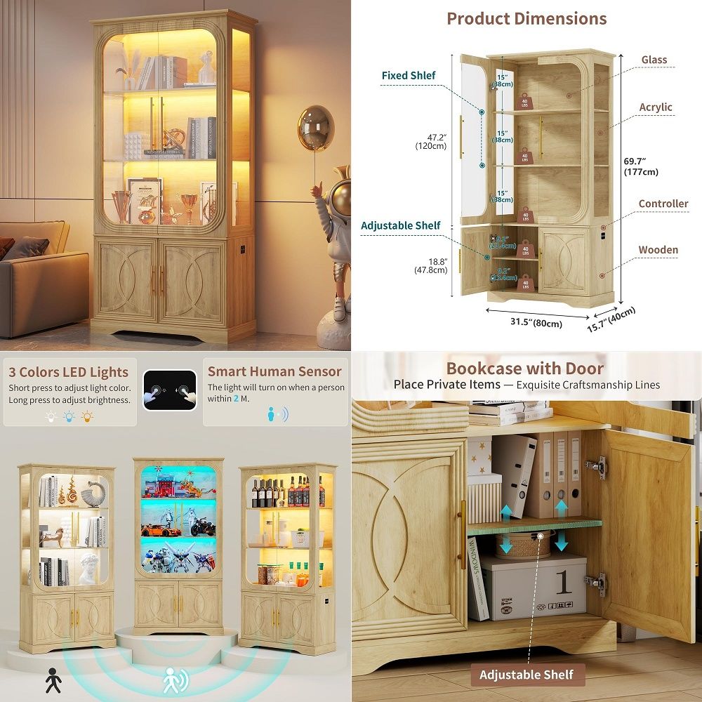 Glass Cabinet Display - Armário Expositor com Portas de Vidro