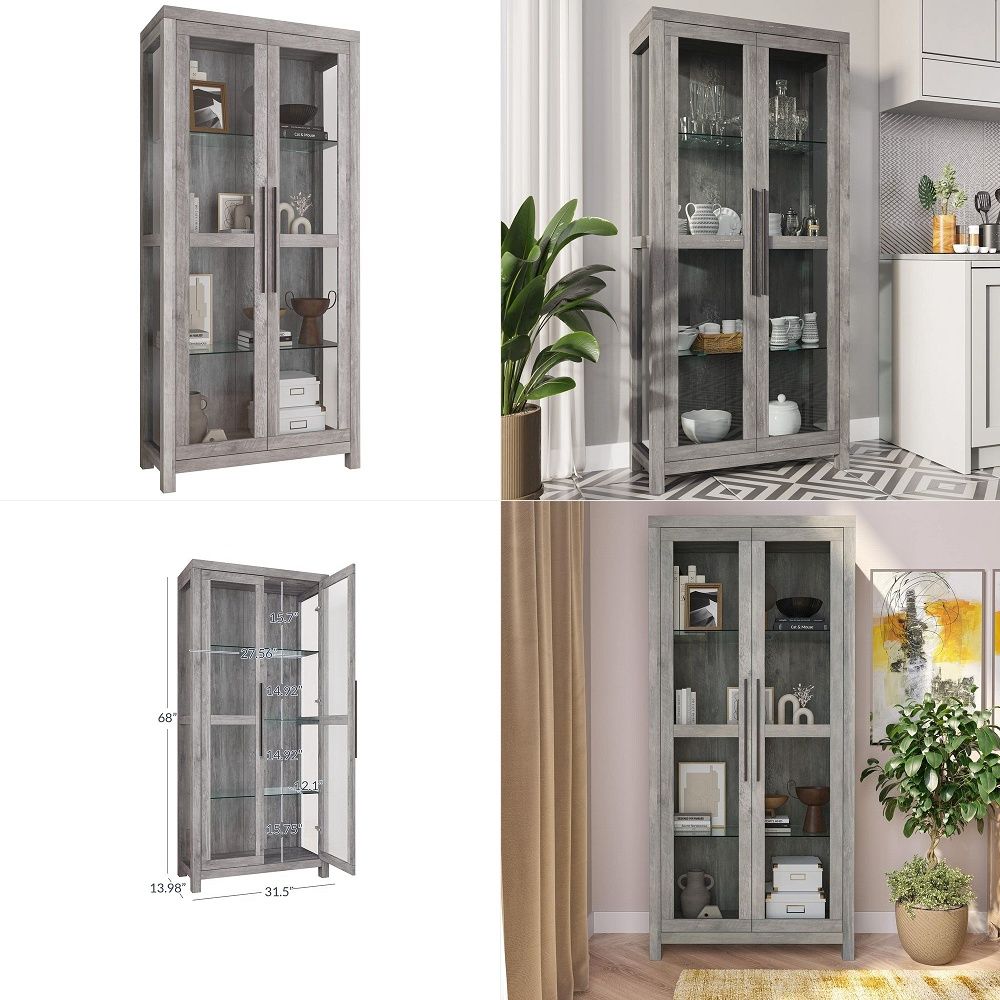 Glass Cabinet Display - Armário Expositor de Vidro, Vitrine Alta
