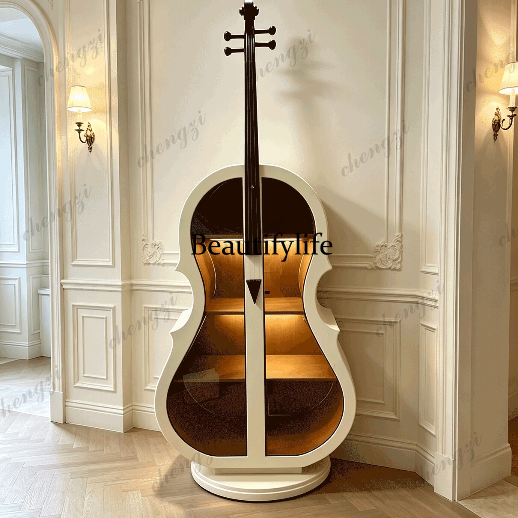 Glass Cabinet Display - Novo estilo chinês, armário decorativo de