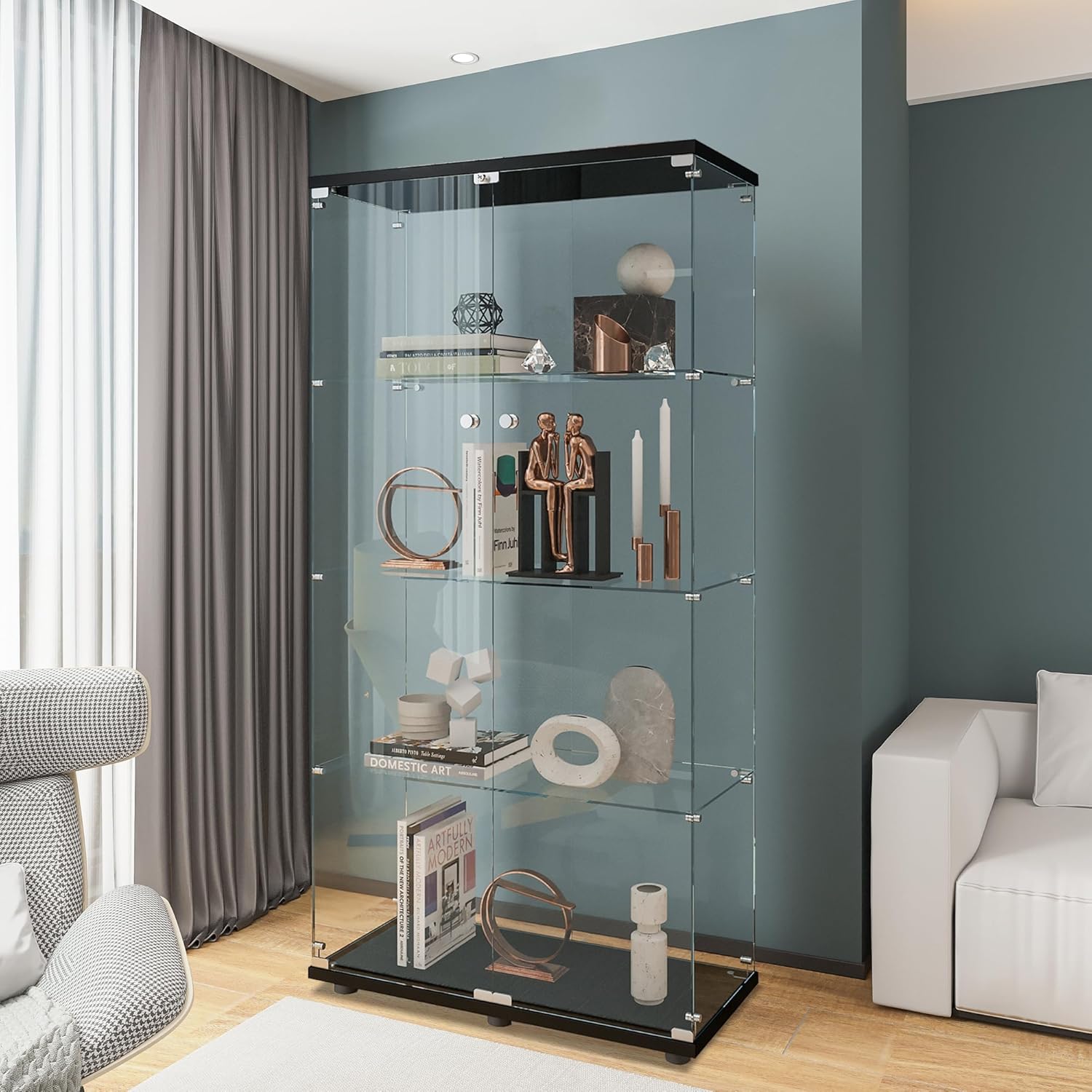 Glass Cabinet Display - Armário de Vidro com 4 Prateleiras