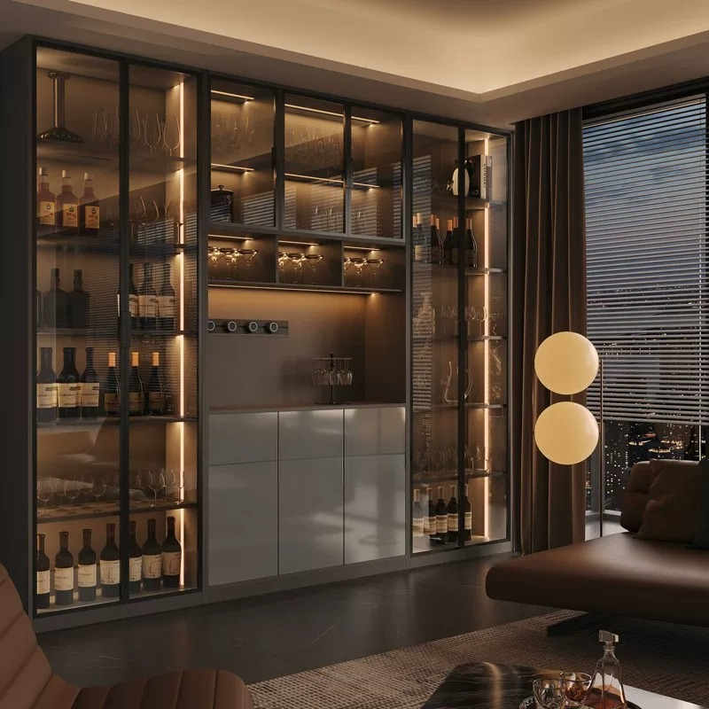 Armário de vinho italiano de l - Glass Cabinet Display avaliação e preço