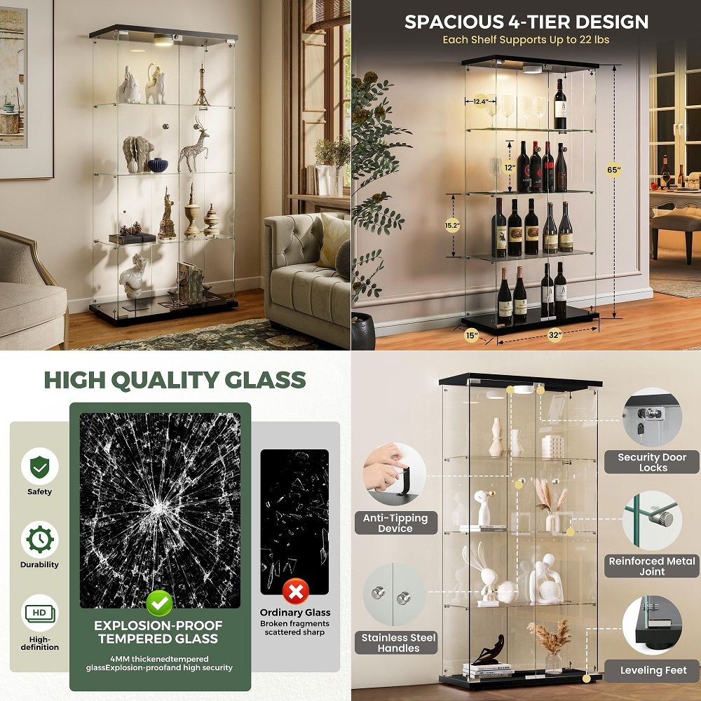 Armário Expositor com Luzes LE - Glass Cabinet Display avaliação e preço