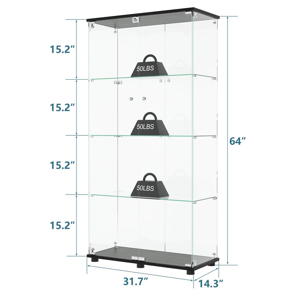 Armário Expositor com 4 Pratel - Glass Cabinet Display avaliação e preço