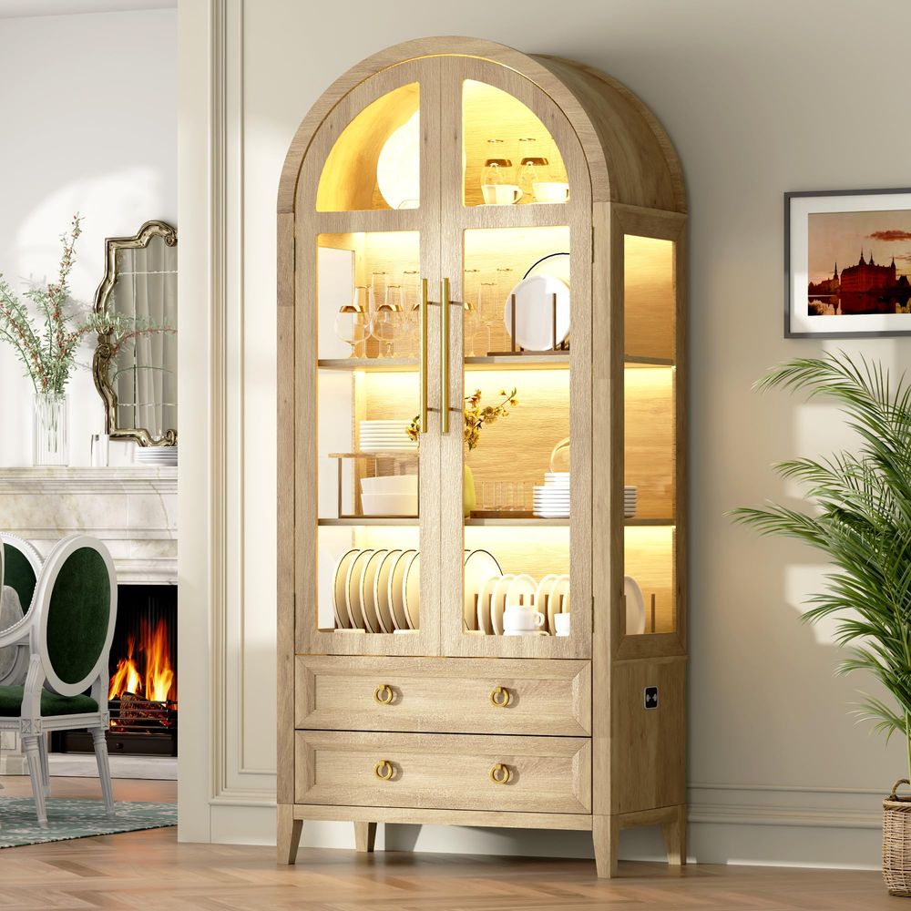 Armário Curvo de 71 Polegadas  - Glass Cabinet Display avaliação e preço