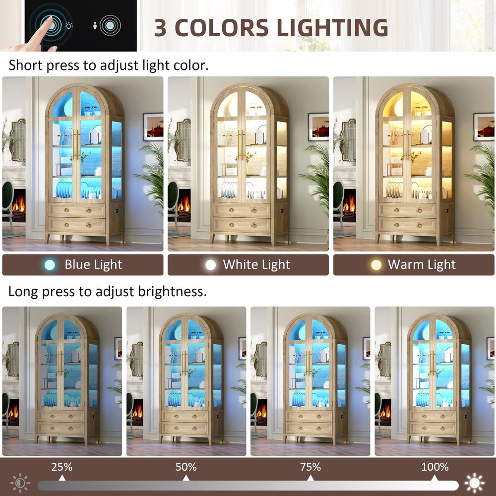 Armário Curvo de 71 Polegadas  - Glass Cabinet Display avaliação e preço