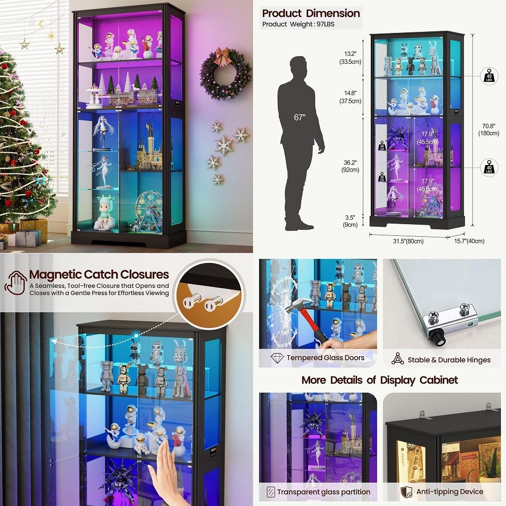 Armário Expositor de Canto Ilu - Glass Cabinet Display avaliação e preço