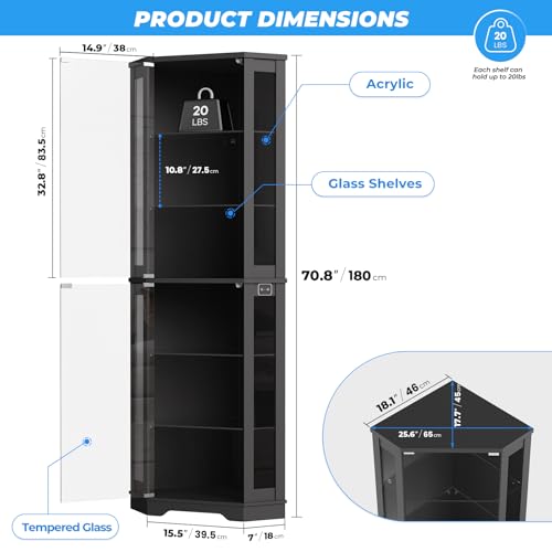 Armário de Exibição de Canto d - Glass Cabinet Display avaliação e preço